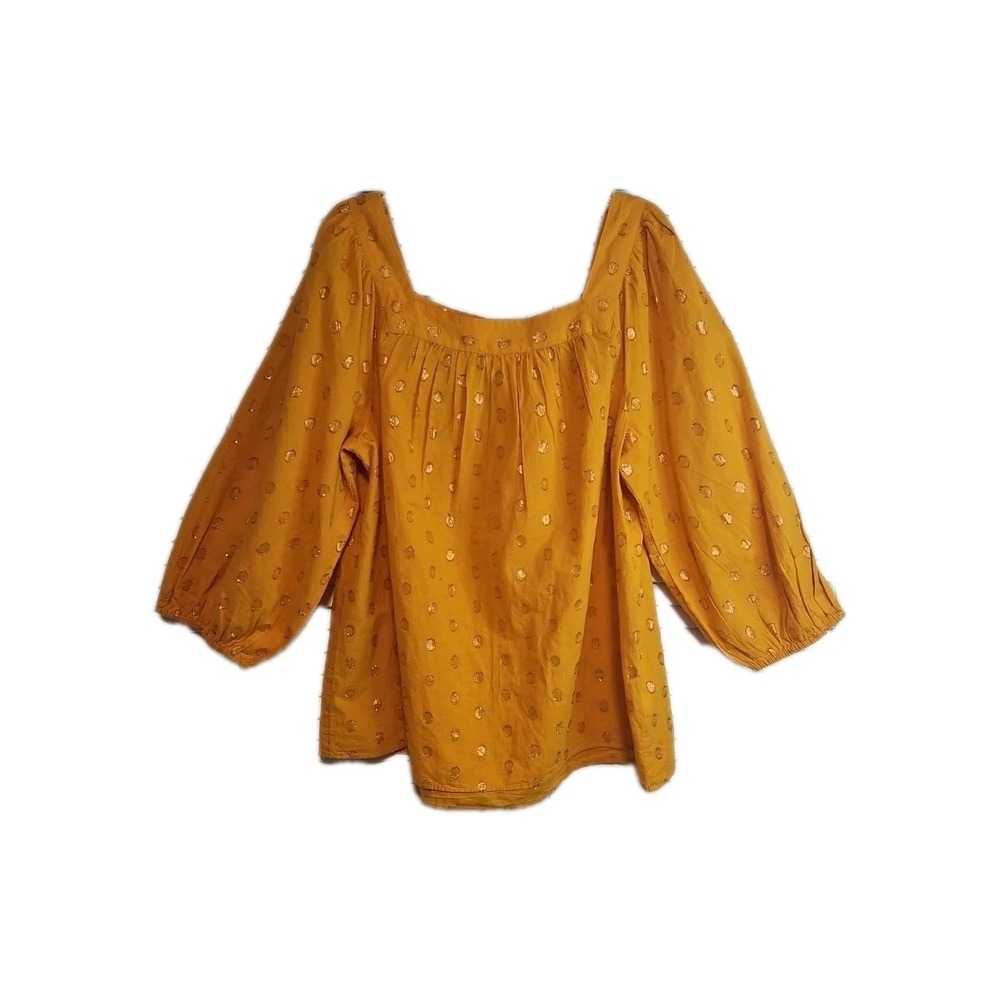 LC Lauren Conrad Orangeish  Blouse Top L Boho‎ Cottagecore Romantic Chic